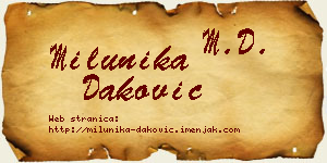Milunika Daković vizit kartica